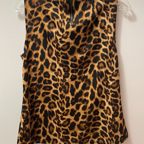 Mandee -Blouse Leopard Print Sleeveless  Size L/G - Picture 10 of 12